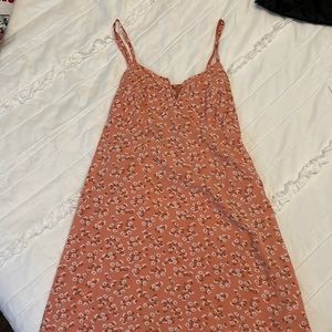 Billabong x the salty blonde peach colored floral mini dress size small